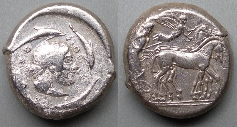 Syracuse AR tetradrachm 490 - 485 BC